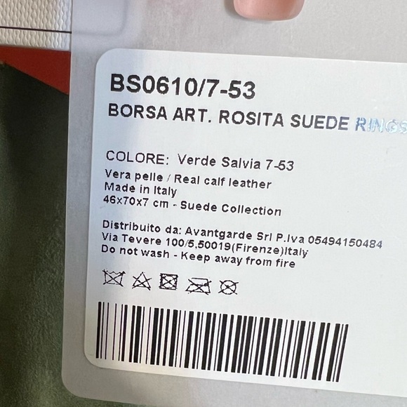 💚NWT-MARLON Made In Italy, GORGEOUS SAGE COLOR Genuine Calf Leather Suede Hobo💚💚 - Picture 8 of 16